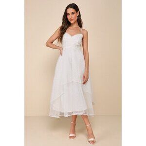 Lulus white Midi Dress - Size L